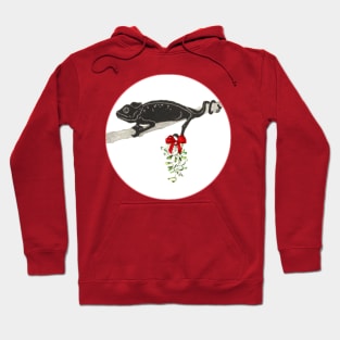 Chameleon holding mistletoe Hoodie